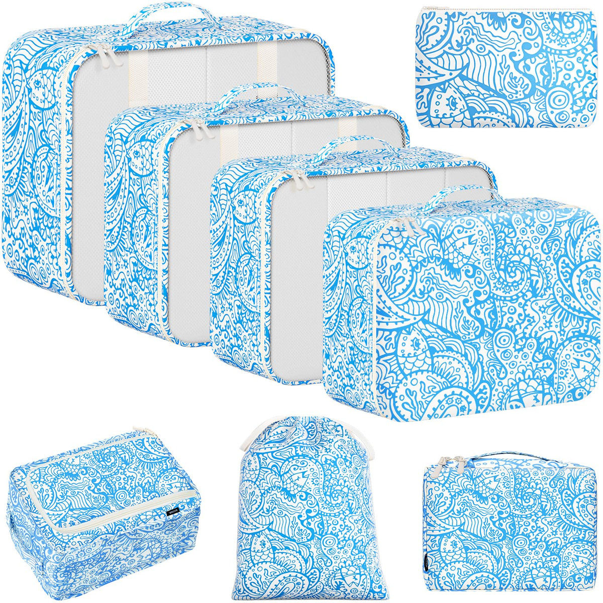 BAGAIL 8 Set Packing Cubes Luggage Packing Organizers for Travel Accessories-Matcha Green