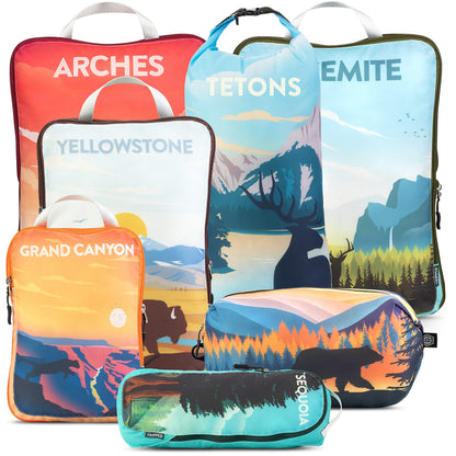 TRIPPED Travel Gear Large Compression Packing Cubes 7-Piece Set for Travel