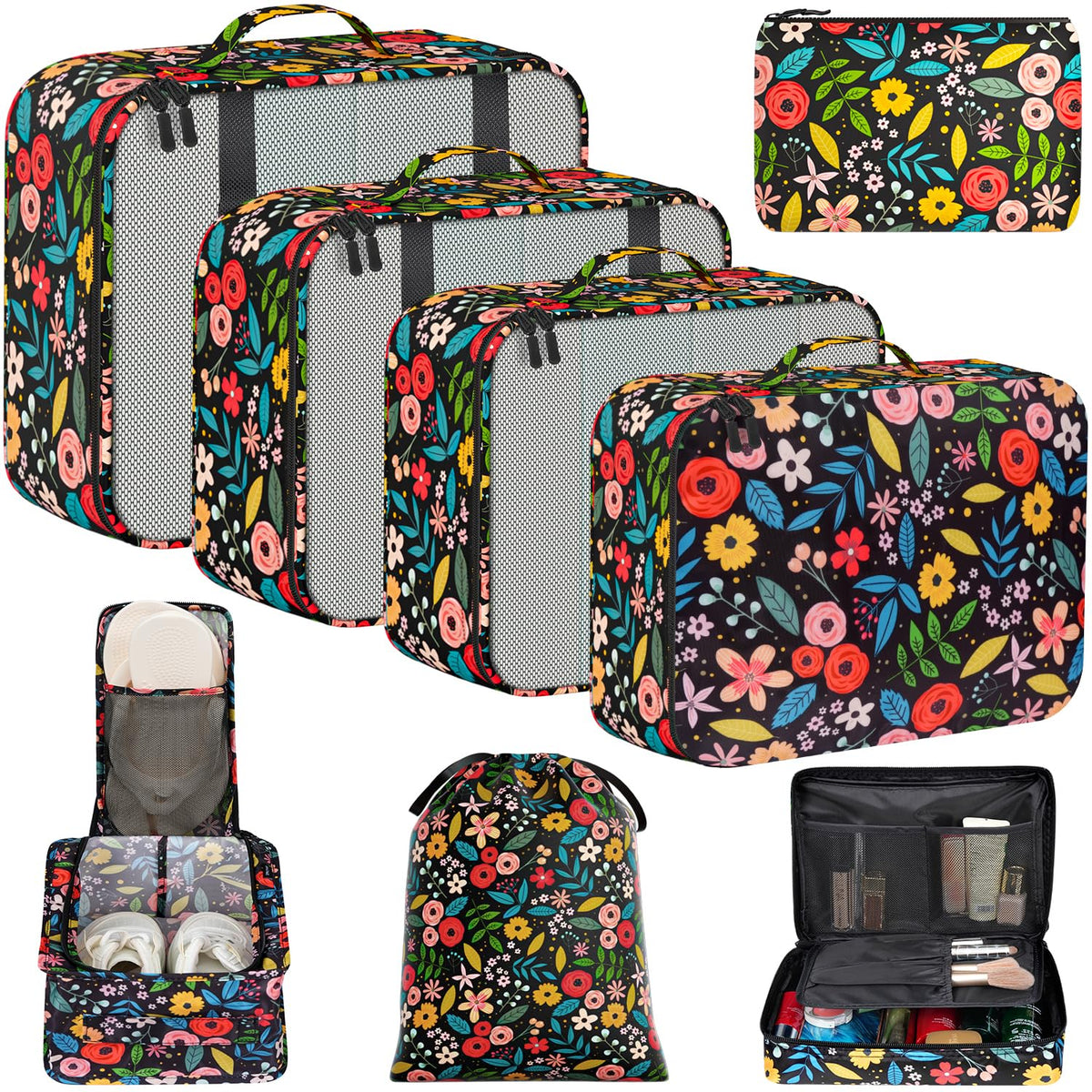 BAGAIL 8 Set Packing Cubes Luggage Packing Organizers for Travel Accessories-Matcha Green
