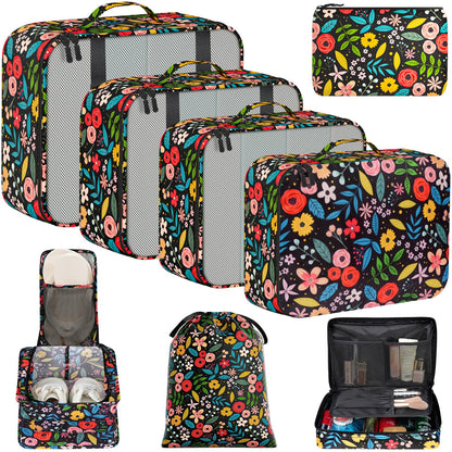 BAGAIL 8 Set Packing Cubes Luggage Packing Organizers for Travel Accessories-Matcha Green
